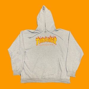 Grey Thrasher Magazine Hoodie Mens Size Large
